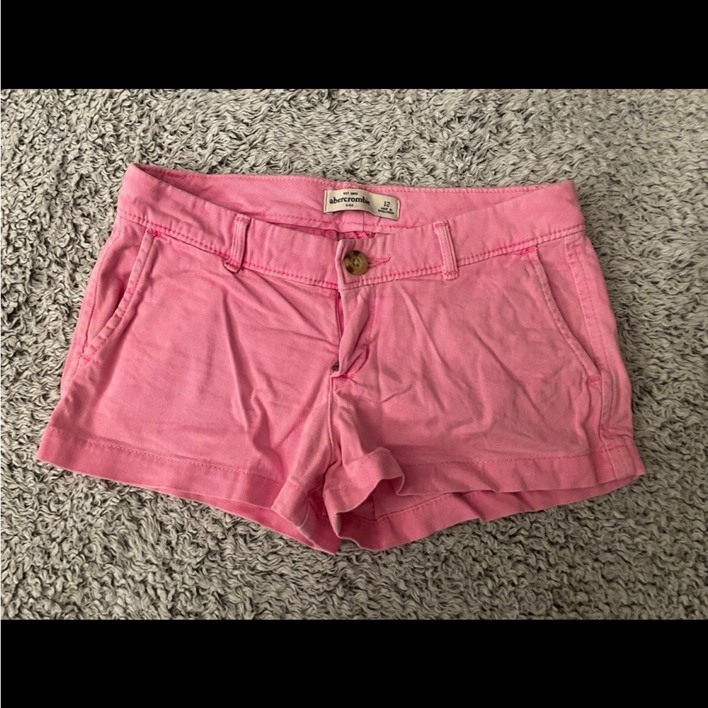 Vintage Abercrombie Kids Hot Pink Chino Shorts Girls 12 Y2K Preppy